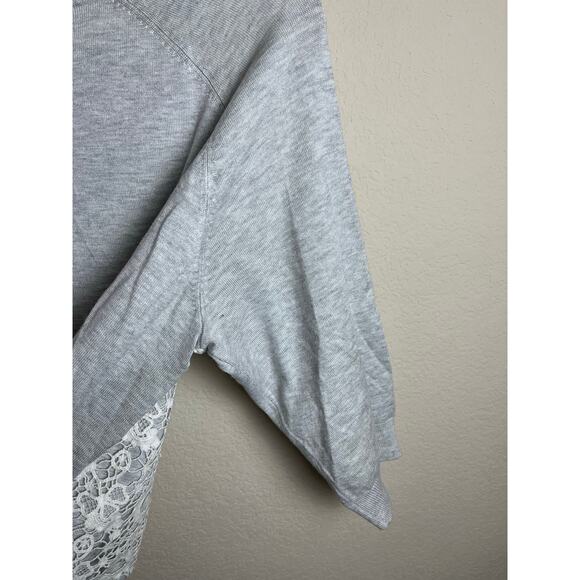 Torrid | Women's Plus Size 2, Sweater w/ Lace Cardigan Gray - Picture 4 of 4